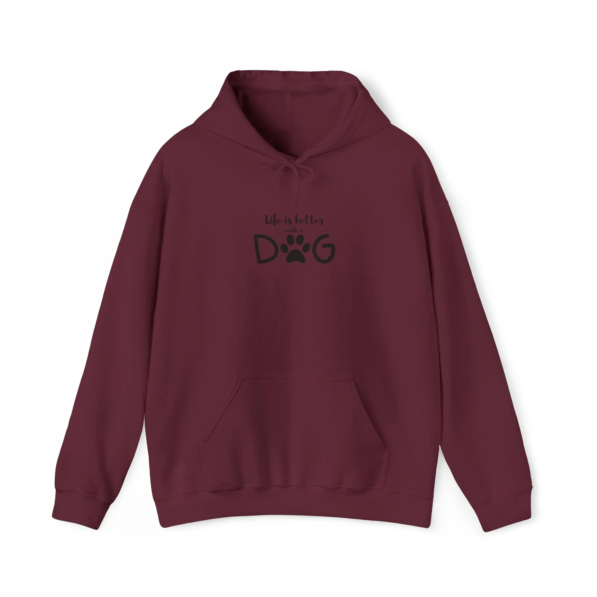 Life is Better with a Dog Hoodie, Cotton Pullover Sweatshirt