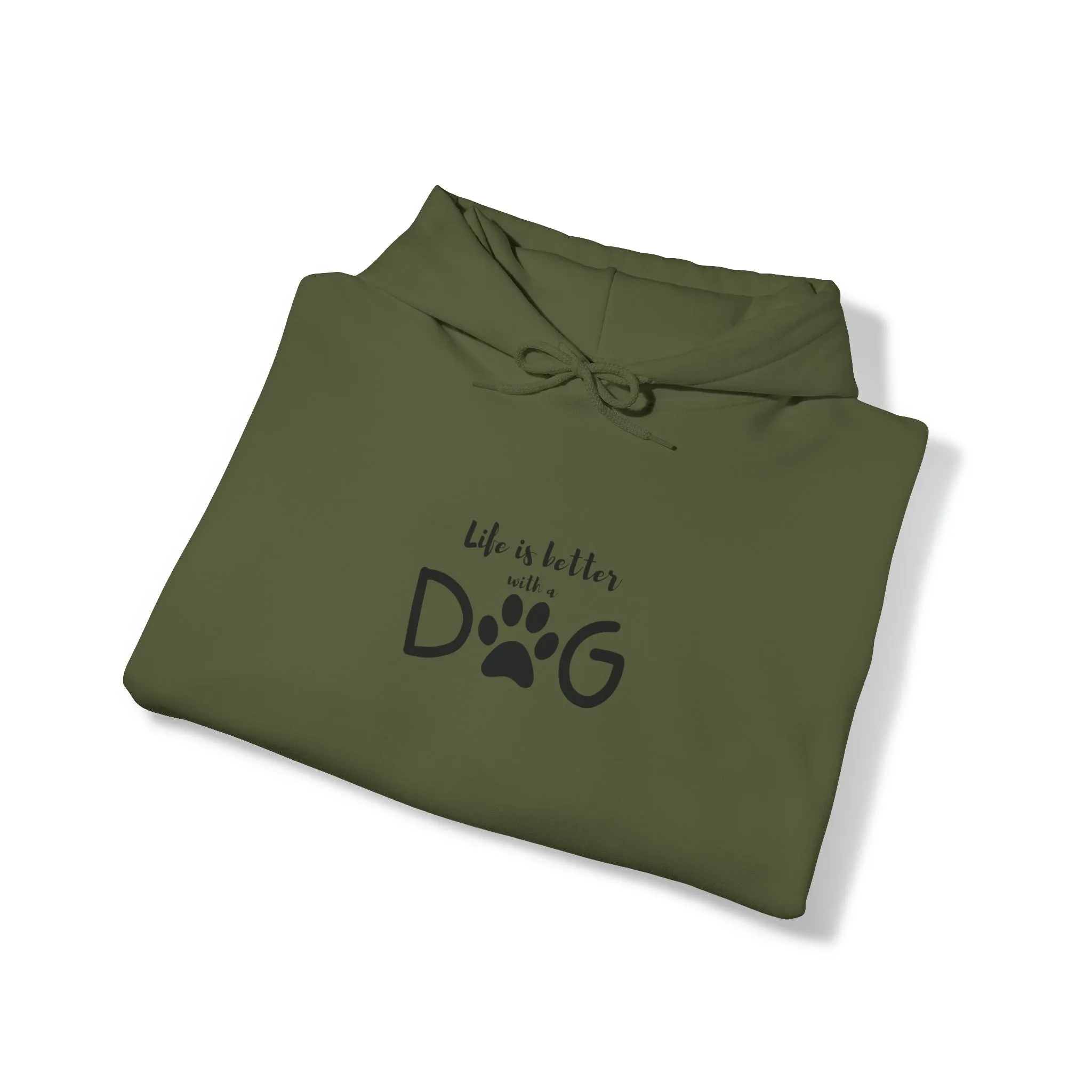 Life is Better with a Dog Hoodie, Cotton Pullover Sweatshirt