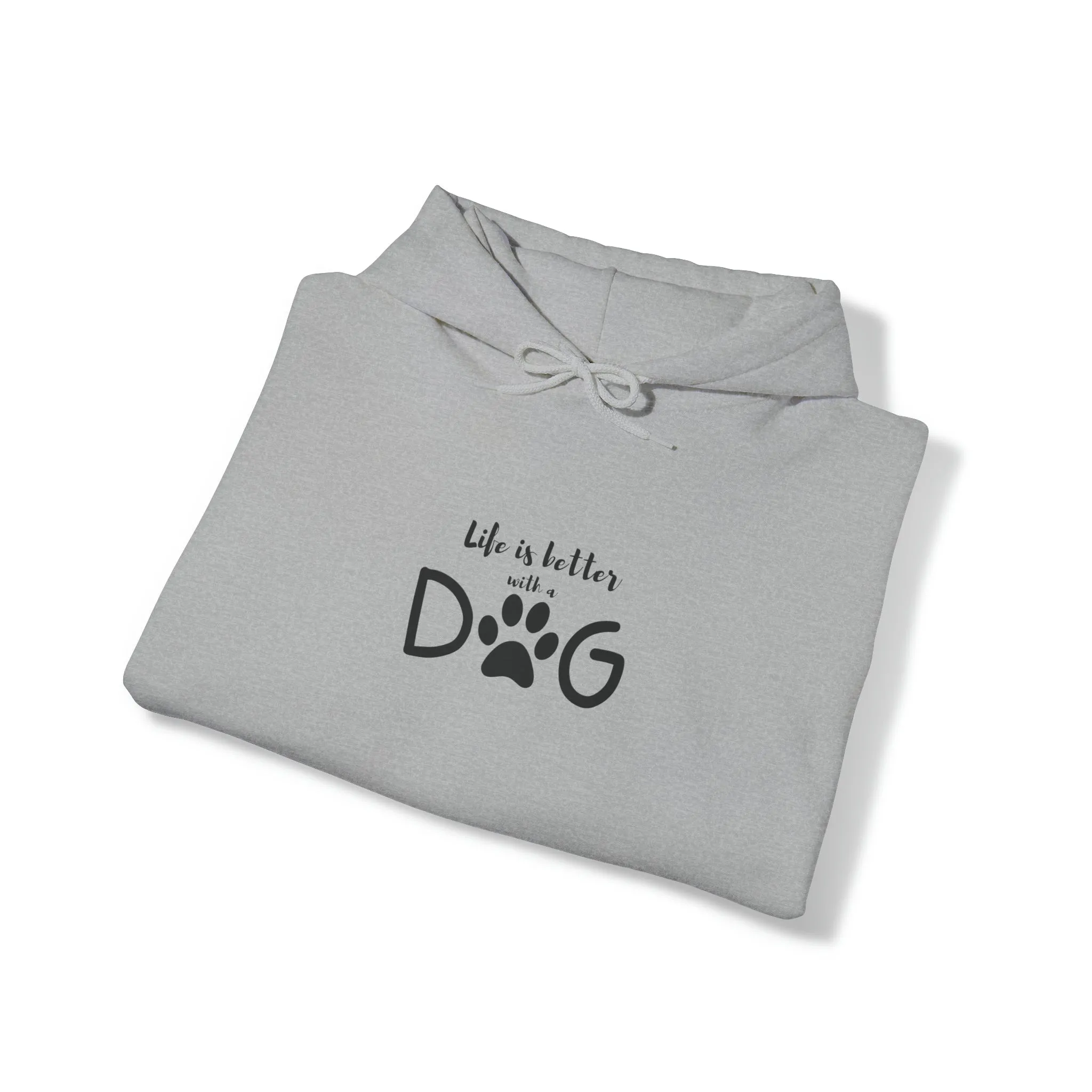 Life is Better with a Dog Hoodie, Cotton Pullover Sweatshirt
