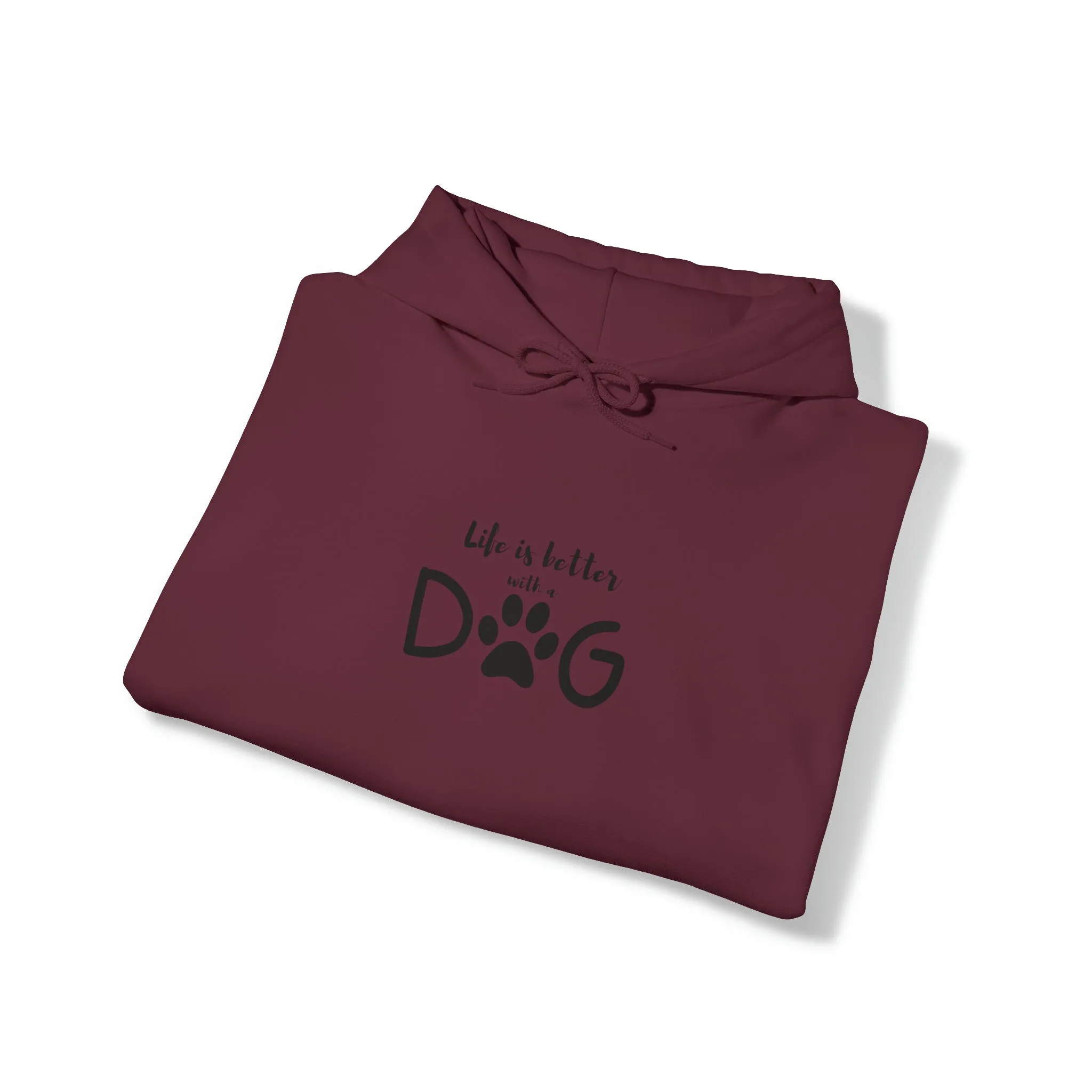 Life is Better with a Dog Hoodie, Cotton Pullover Sweatshirt