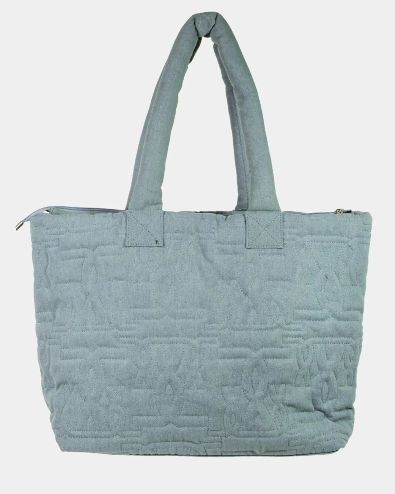 Light Denim Embossed Tote