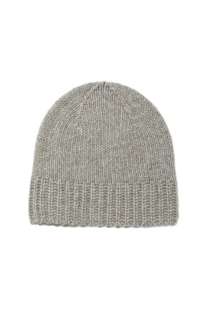 Light Grey Cashmere Jersey Cuff Beanie