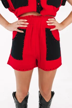 Light On Your Feet Shorts - Red/Black