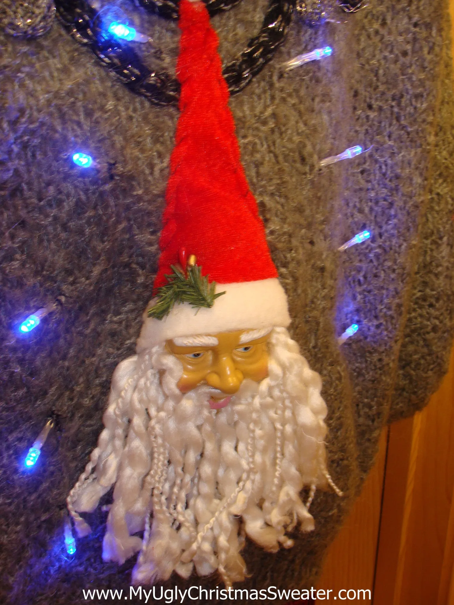 Light Up Christmas Sweater 80s 3D Santa Wms Mens XXXL