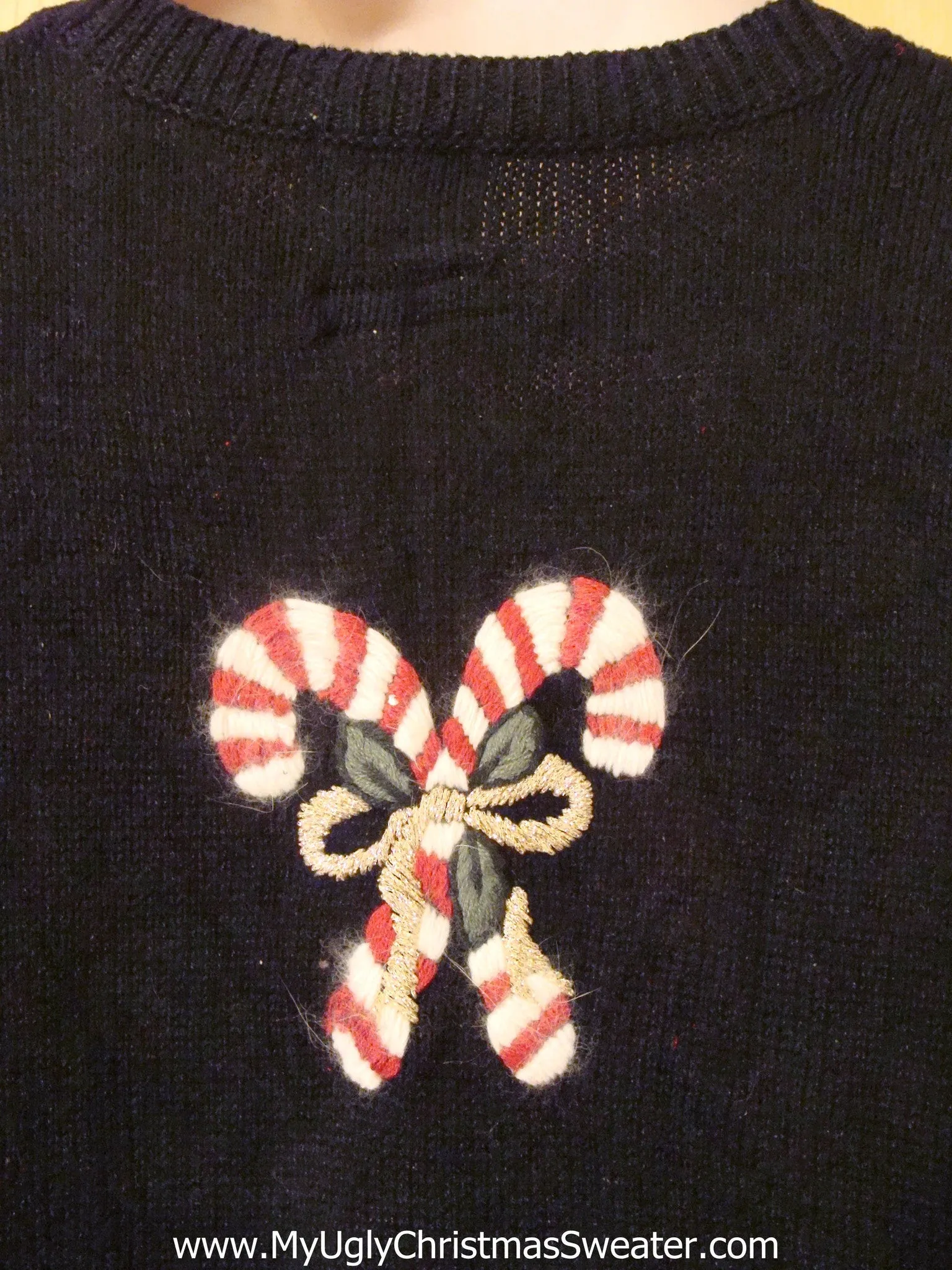 Light Up Ugly Xmas Sweater Vest with Candy Canes