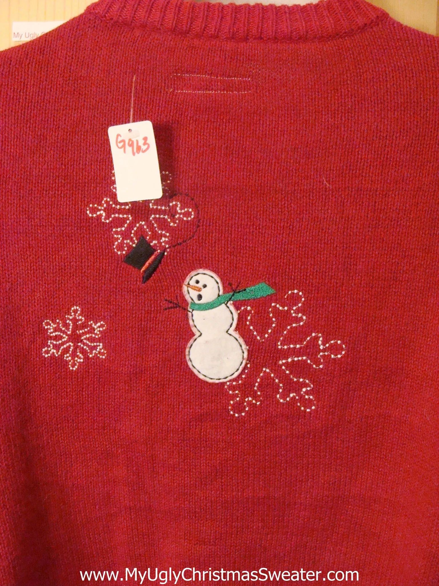Light Up Ugly Xmas Sweater Windy Cold Winter Snowmen