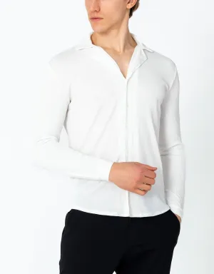 Lightweight Drapery Plisse Shirt - Off White