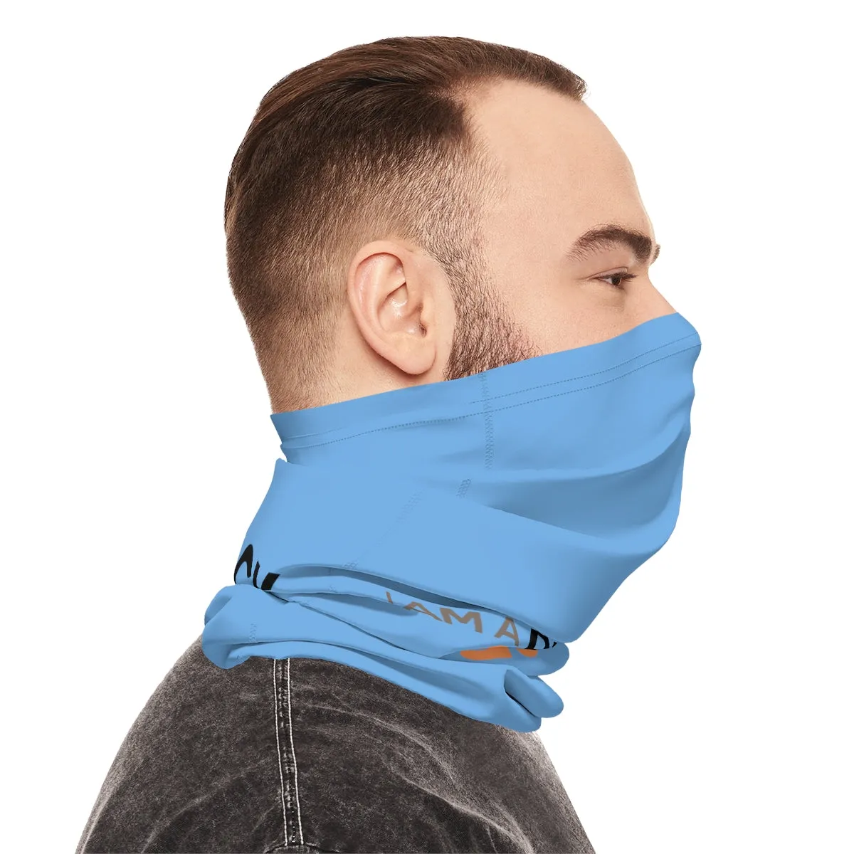 Lightweight Neck Gaiter - Black Queen (Sky Blue)