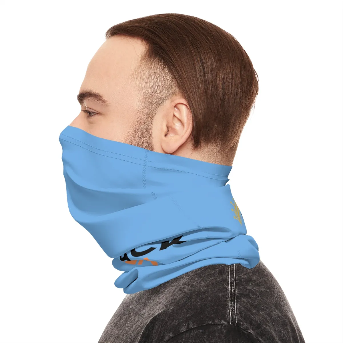 Lightweight Neck Gaiter - Black Queen (Sky Blue)