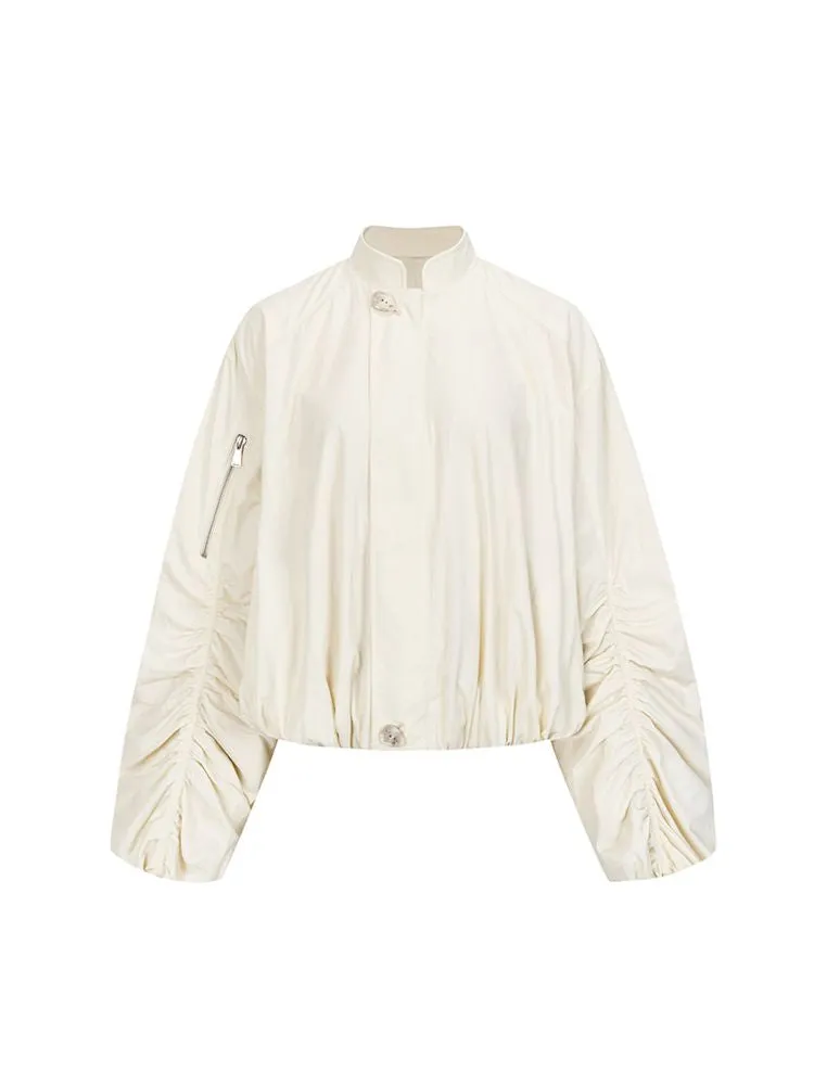 Lightweight Pleated Casual Short Jacket【s0000006393】