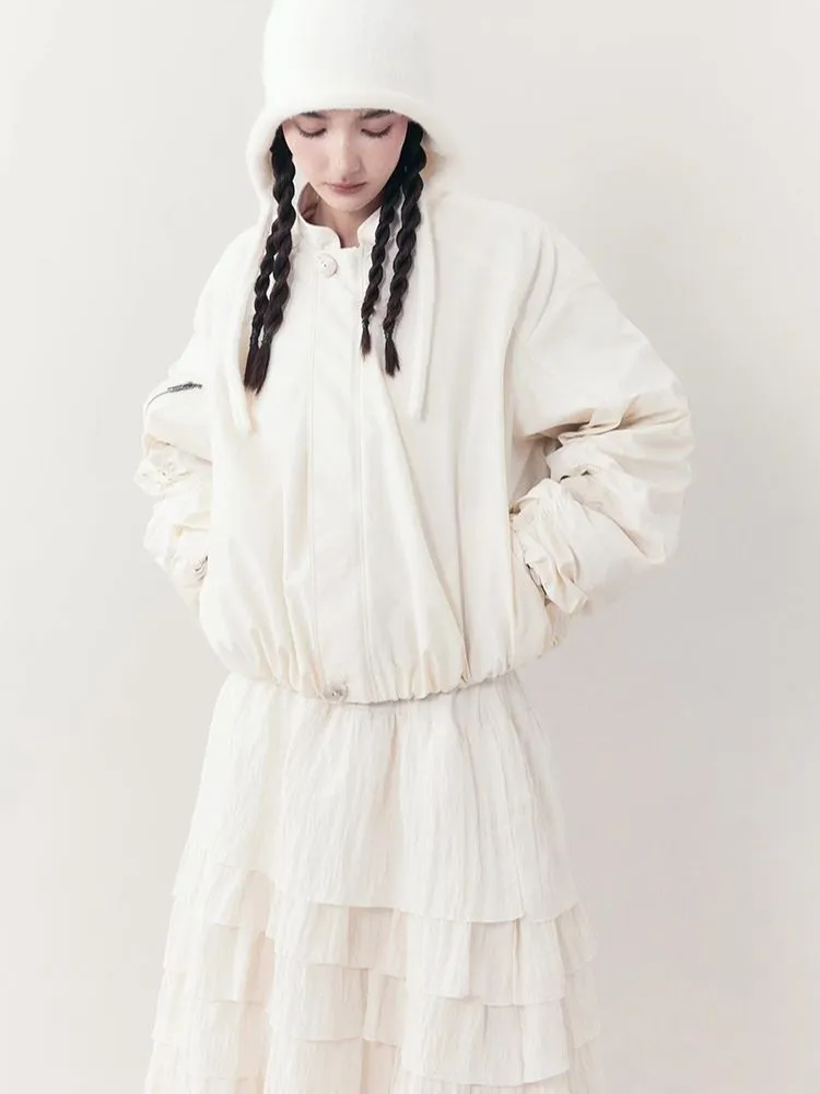 Lightweight Pleated Casual Short Jacket【s0000006393】