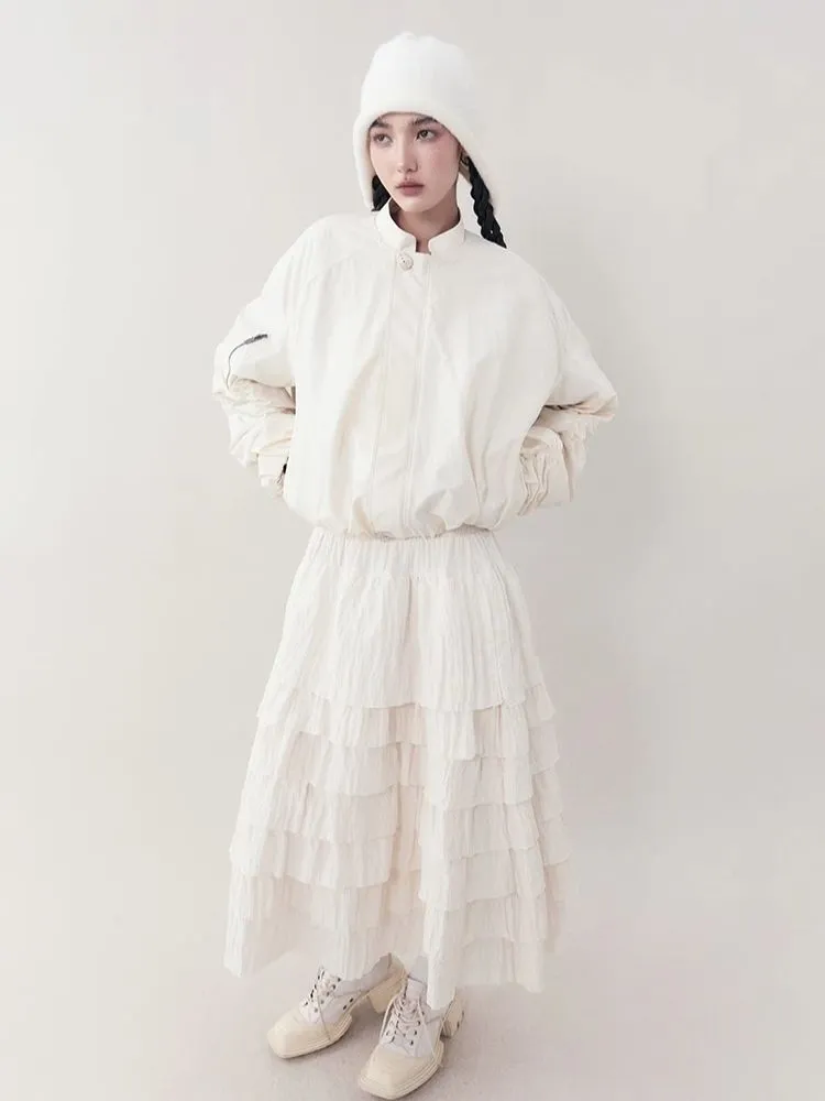 Lightweight Pleated Casual Short Jacket【s0000006393】