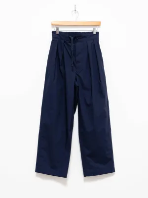 Lightweight Tucked Pants - Navy