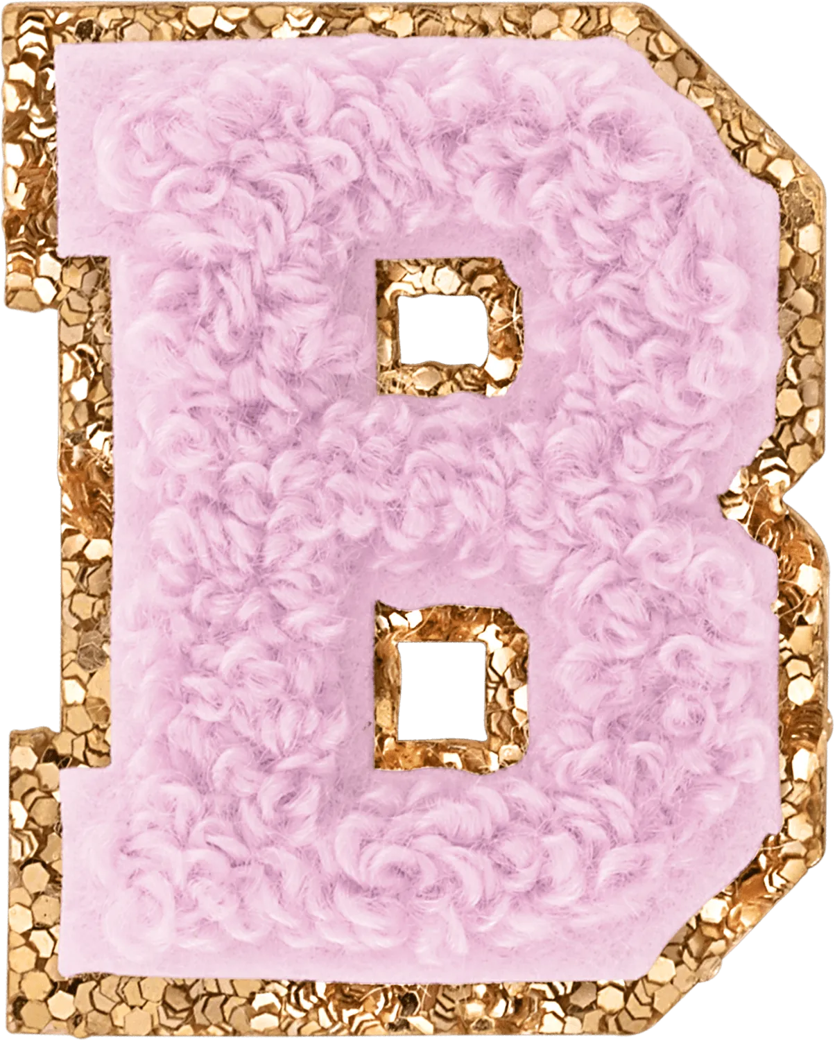 Lilac Mini Glitter Varsity Letter Patch