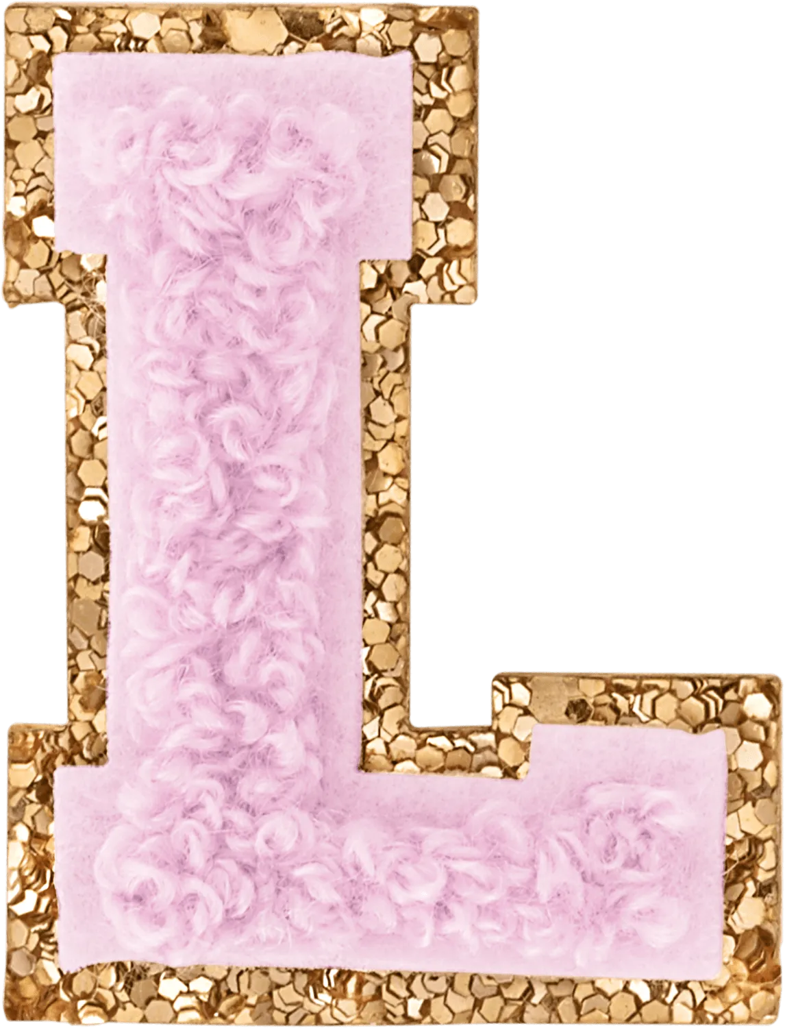 Lilac Mini Glitter Varsity Letter Patch