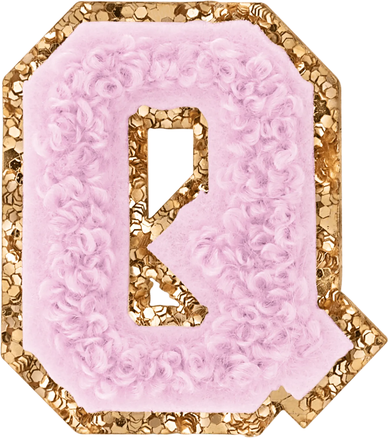 Lilac Mini Glitter Varsity Letter Patch