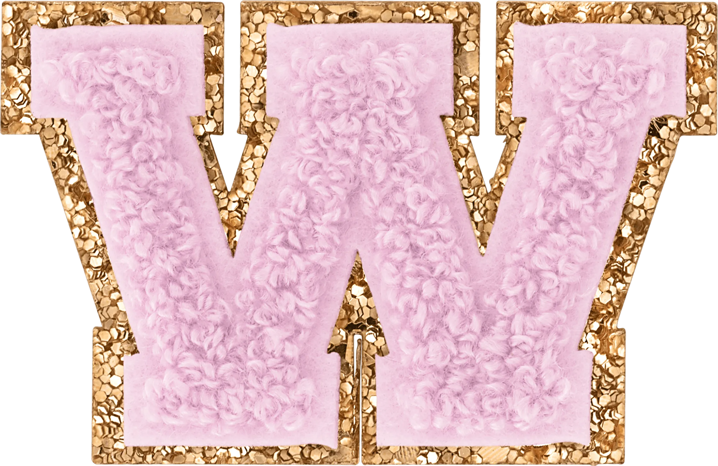 Lilac Mini Glitter Varsity Letter Patch