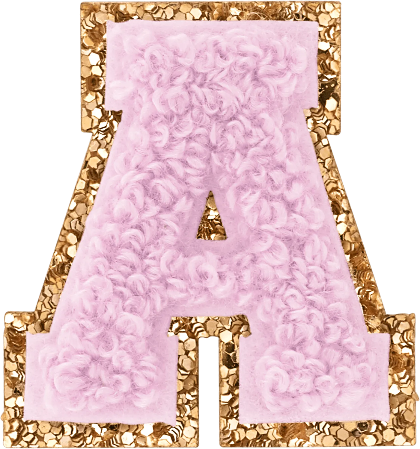 Lilac Mini Glitter Varsity Letter Patch