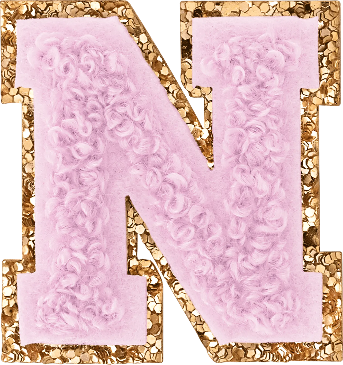 Lilac Mini Glitter Varsity Letter Patch