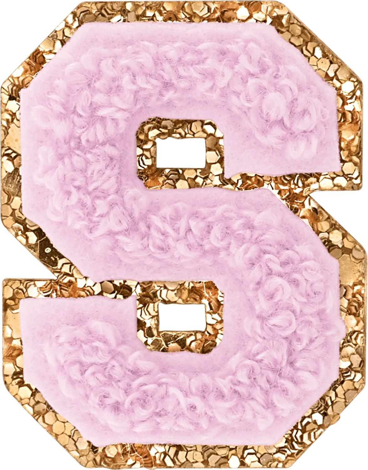 Lilac Mini Glitter Varsity Letter Patch