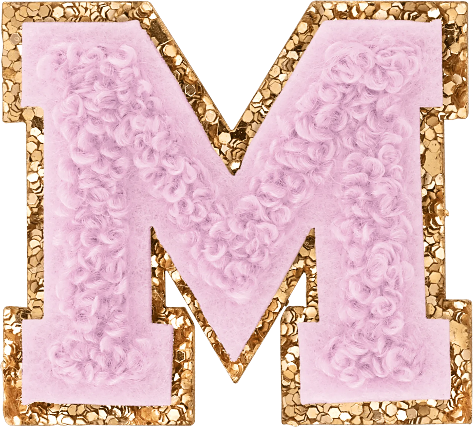 Lilac Mini Glitter Varsity Letter Patch