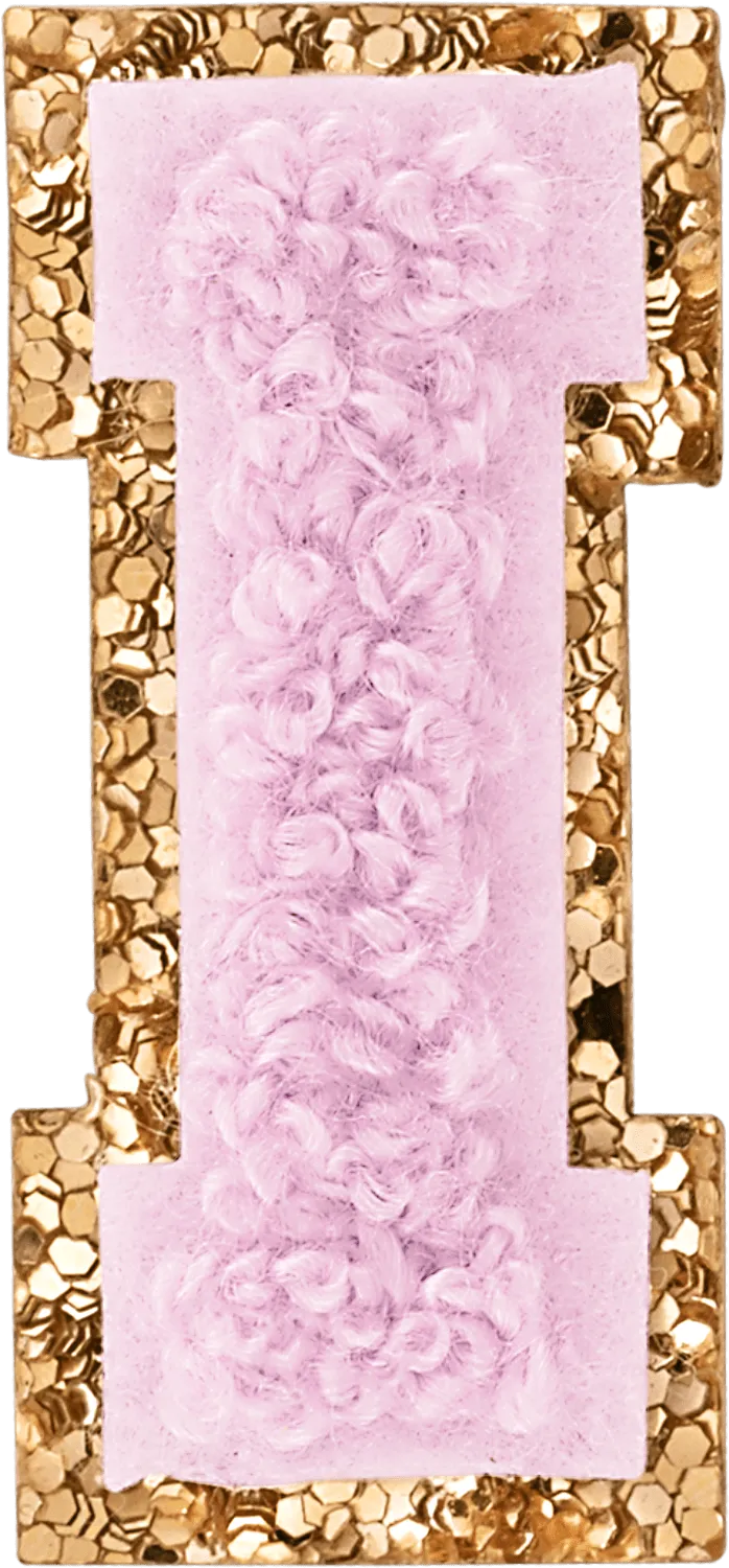 Lilac Mini Glitter Varsity Letter Patch