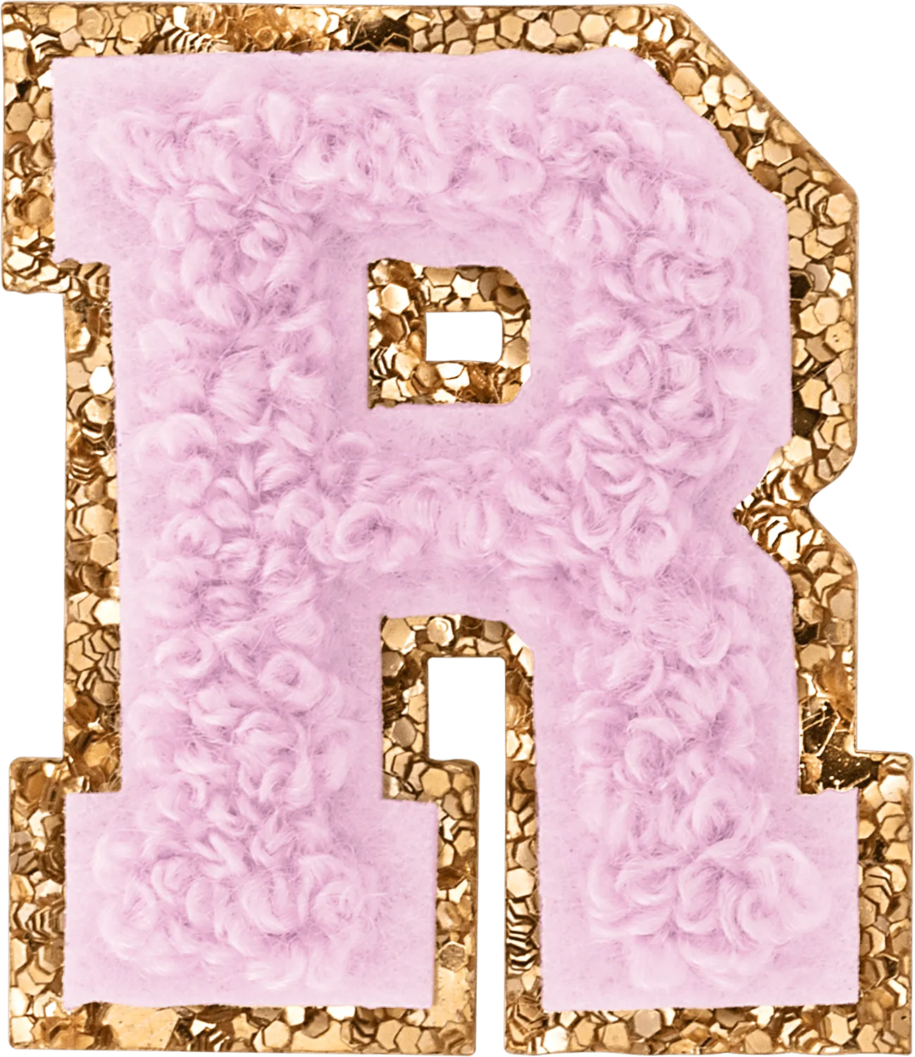 Lilac Mini Glitter Varsity Letter Patch