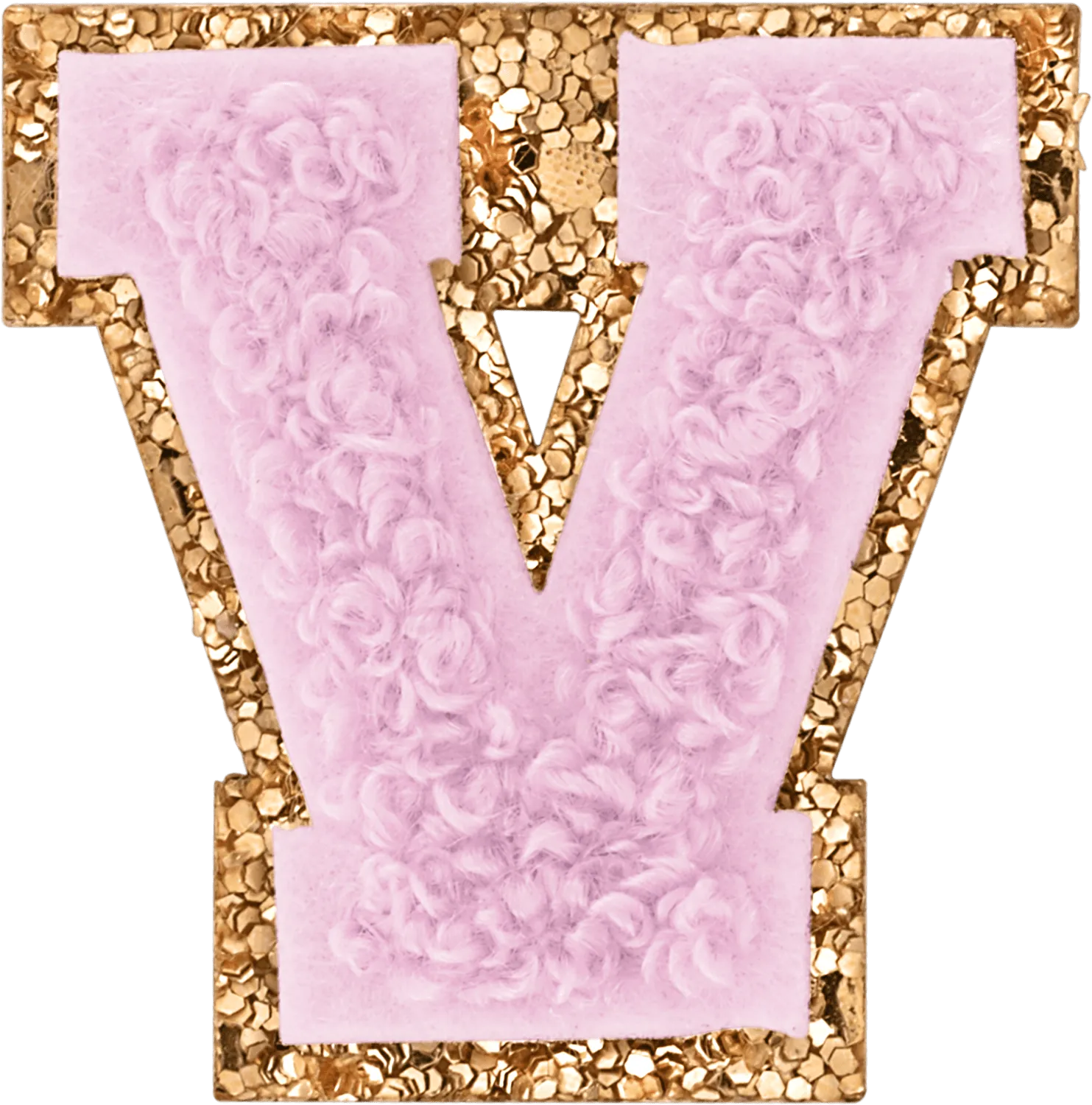 Lilac Mini Glitter Varsity Letter Patch