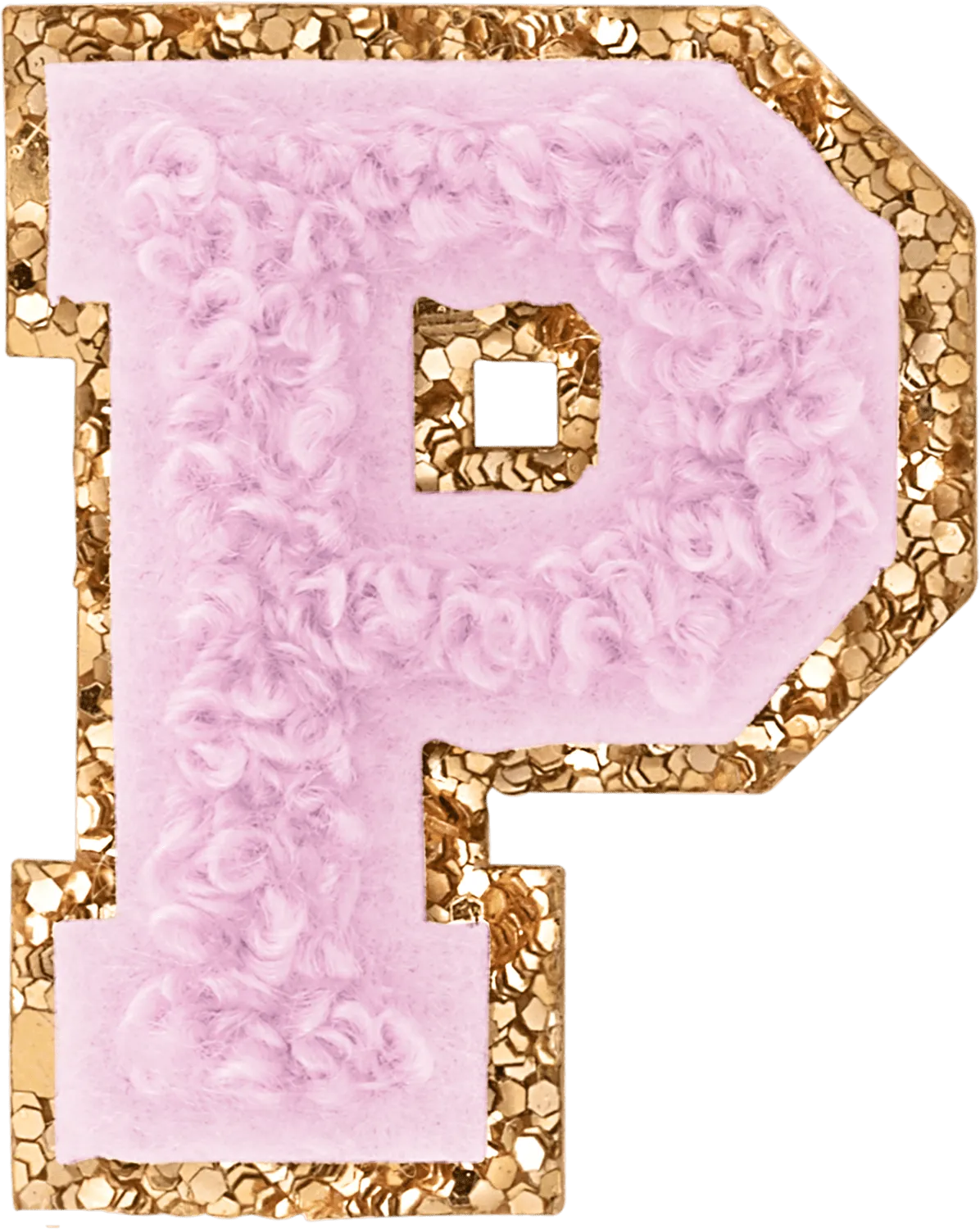 Lilac Mini Glitter Varsity Letter Patch