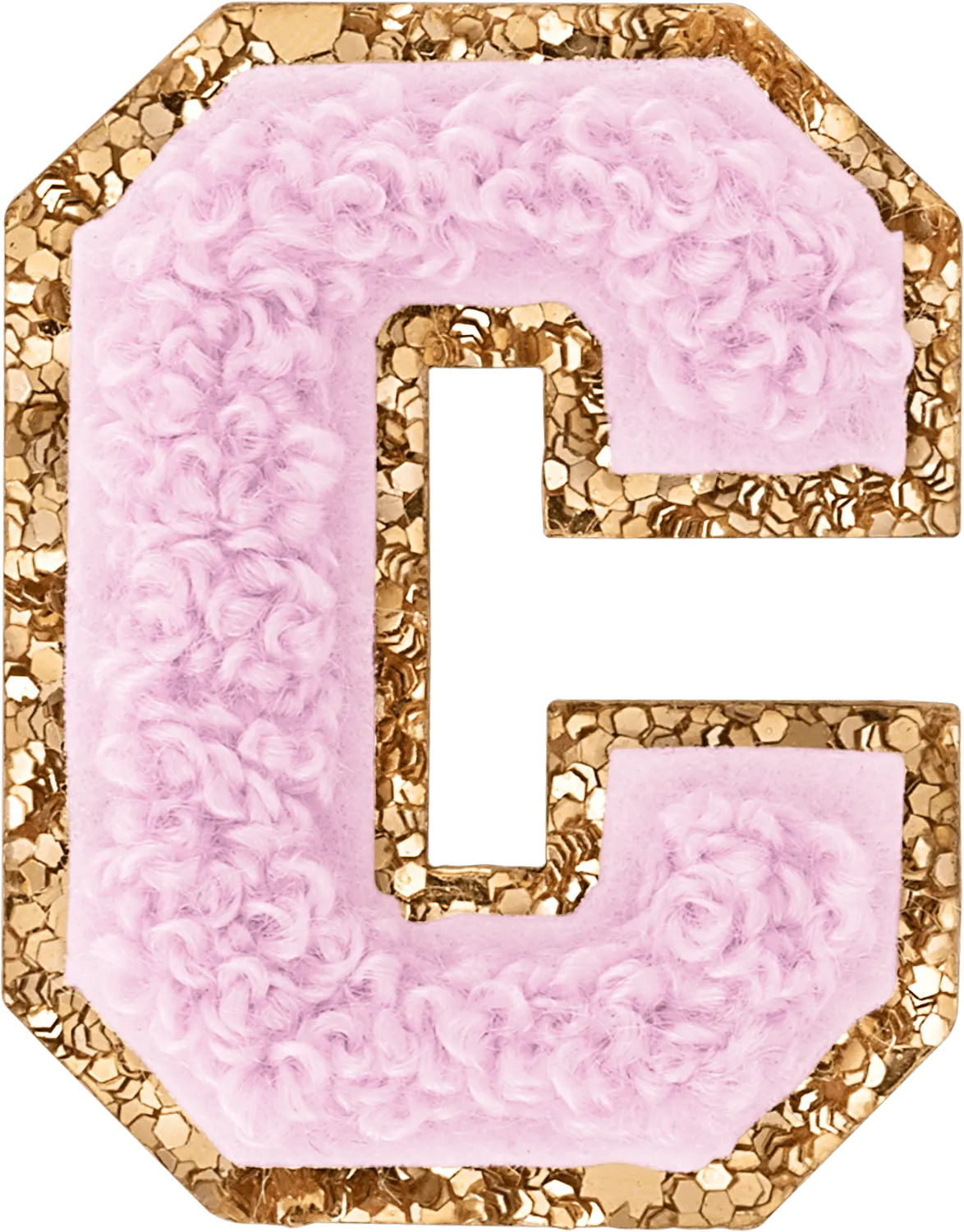 Lilac Mini Glitter Varsity Letter Patch