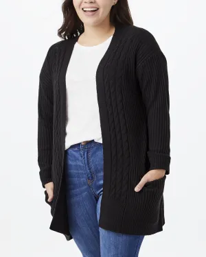 Lilah Cable Knit Cardigan | Black