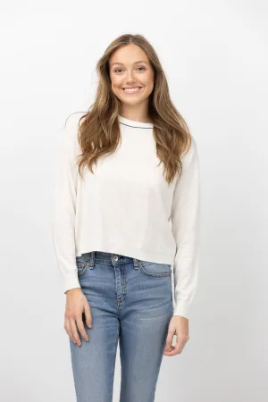 Lilla P. Oversized Saddle Sweater in Antique White