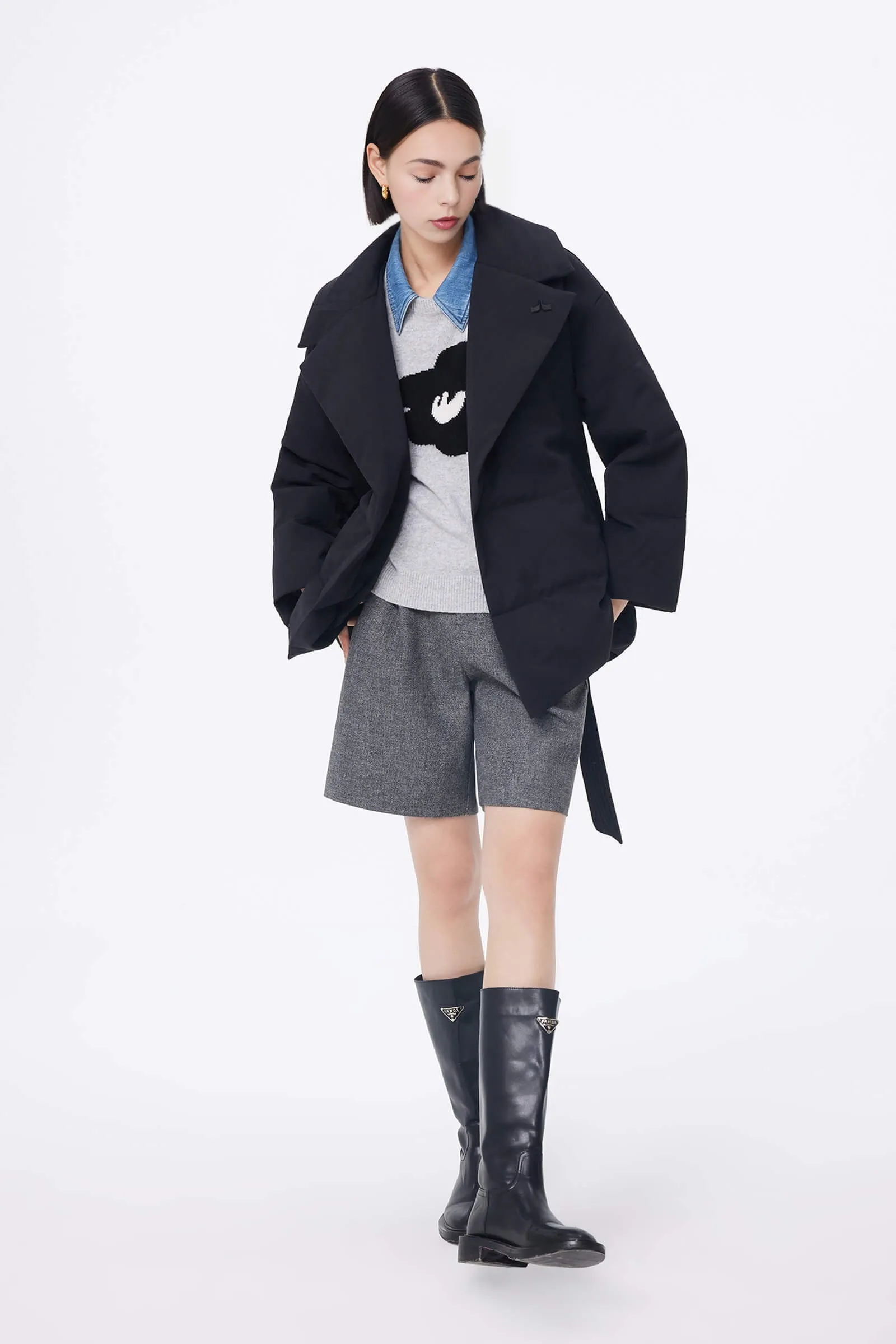 LILY Velvet Suit-Style Down Jacket