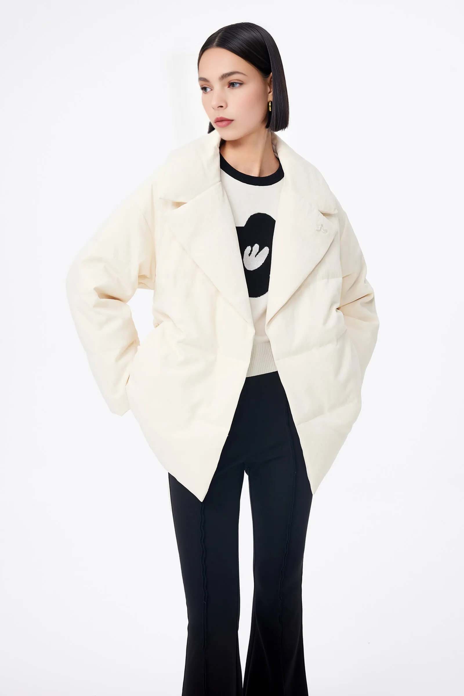 LILY Velvet Suit-Style Down Jacket