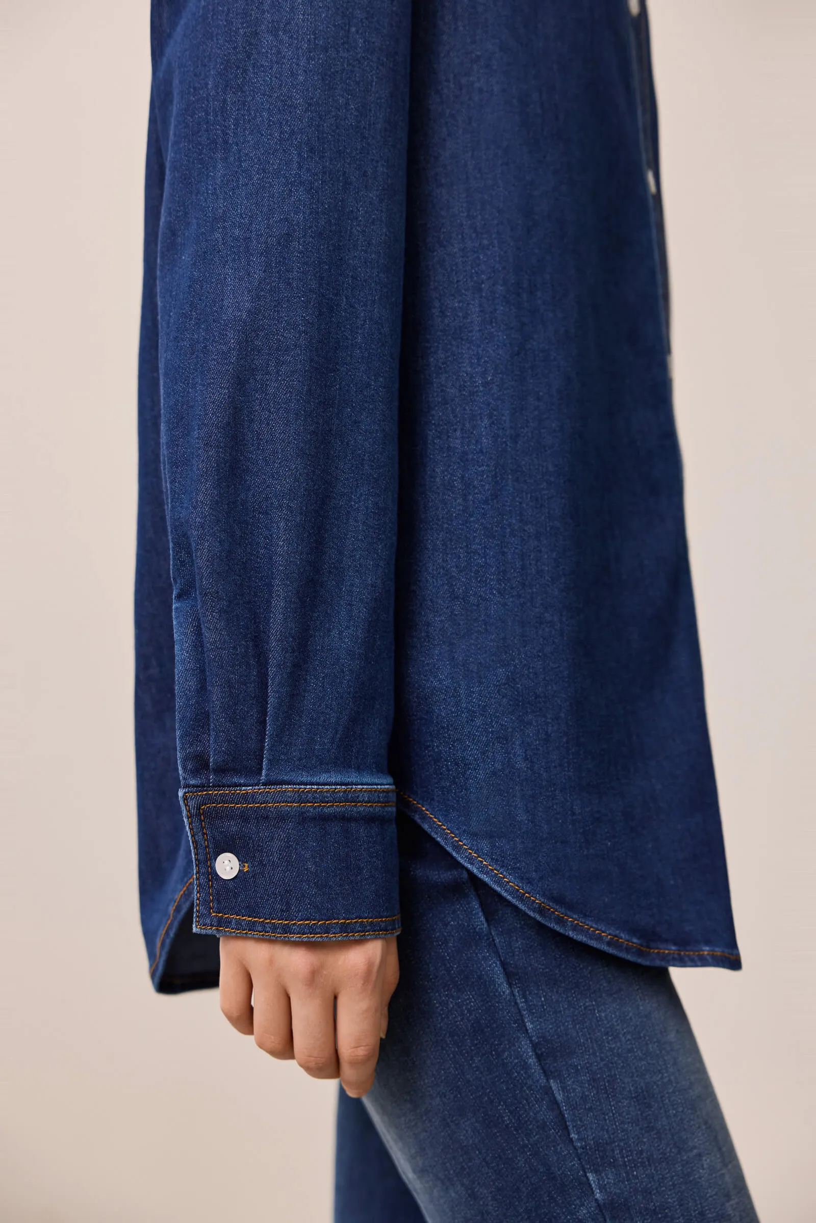 LILY Vintage Shoulder Denim Shirt