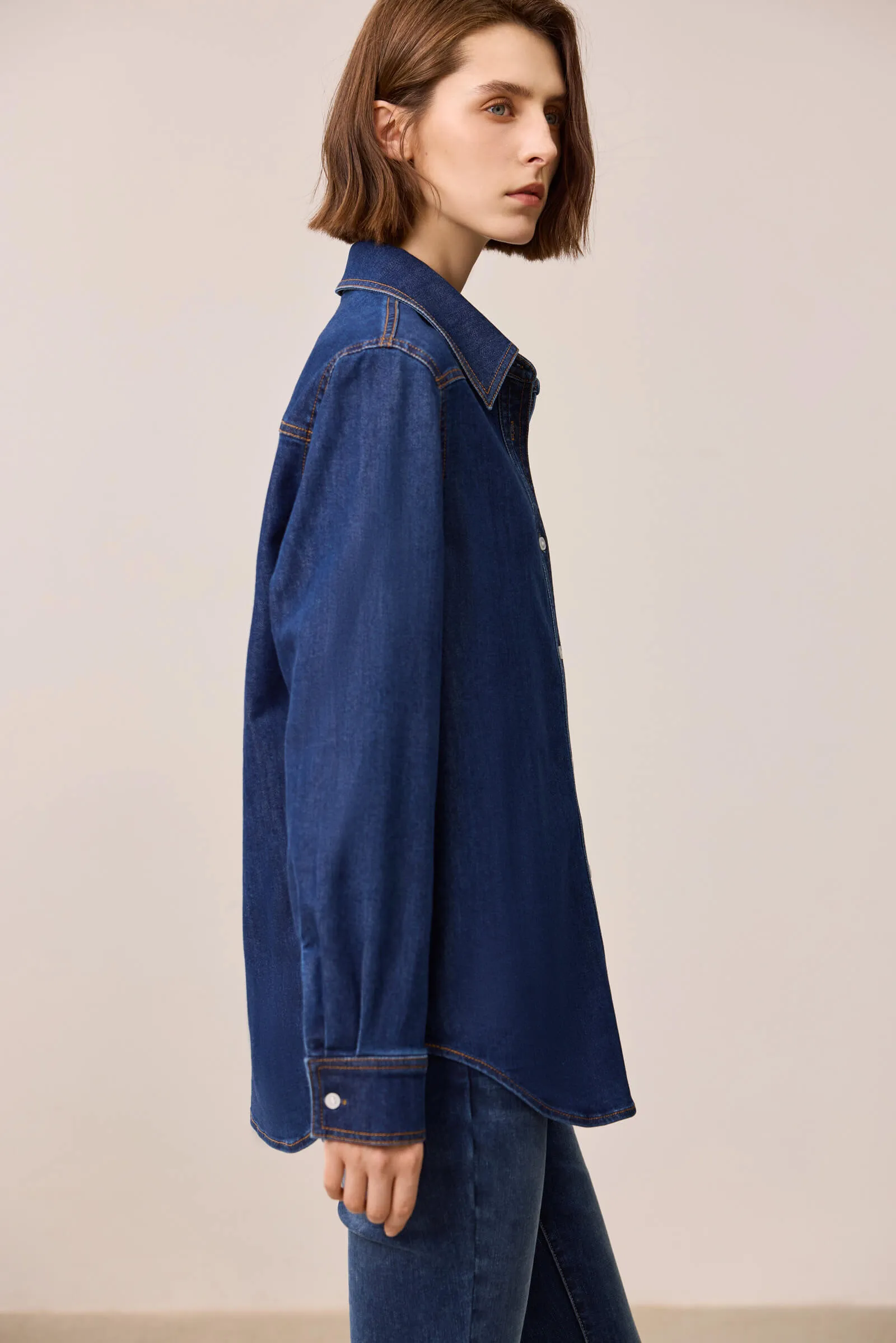 LILY Vintage Shoulder Denim Shirt
