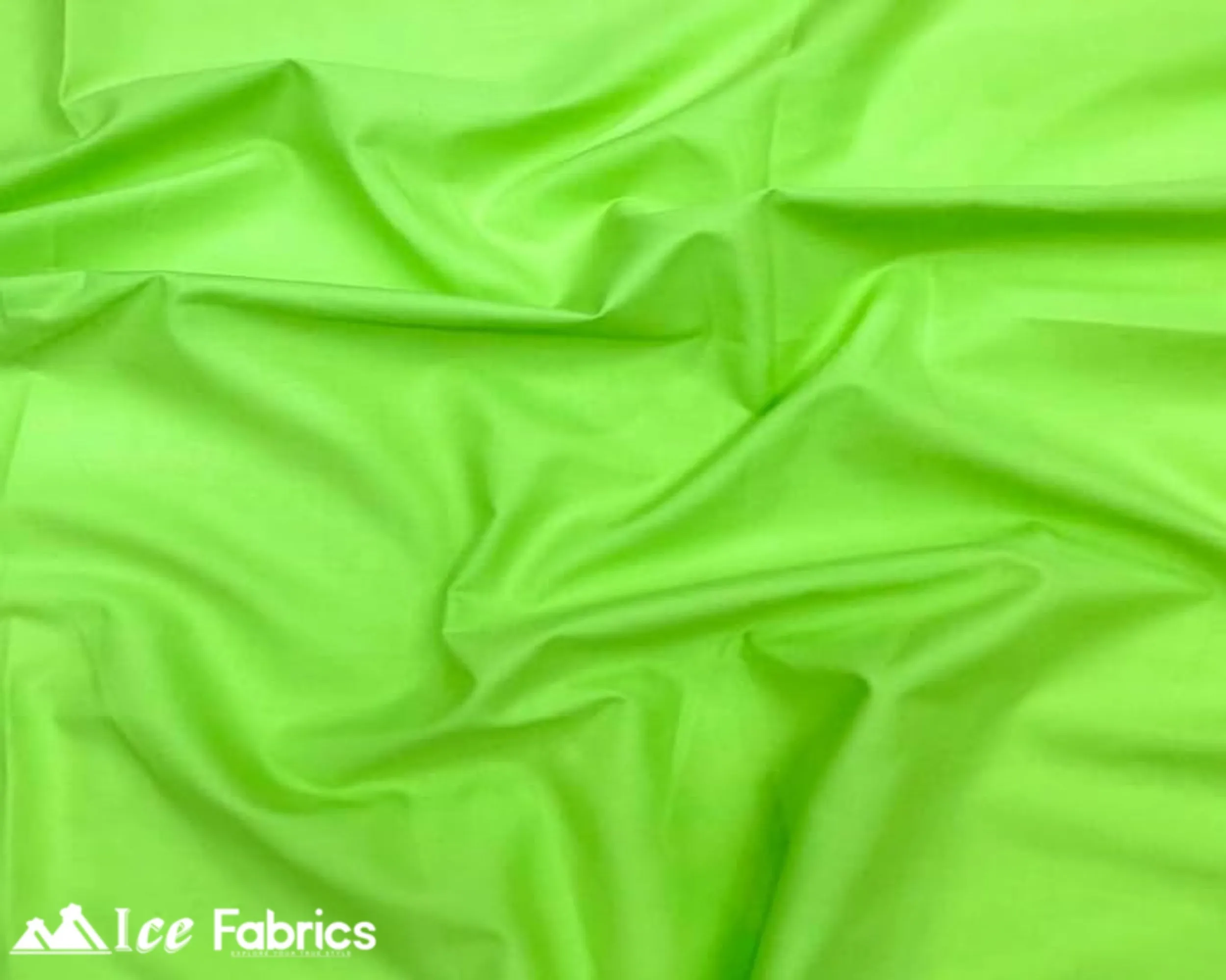 Lime Green Broadcloth Polyester Cotton Fabric | Poly Cotton Fabric