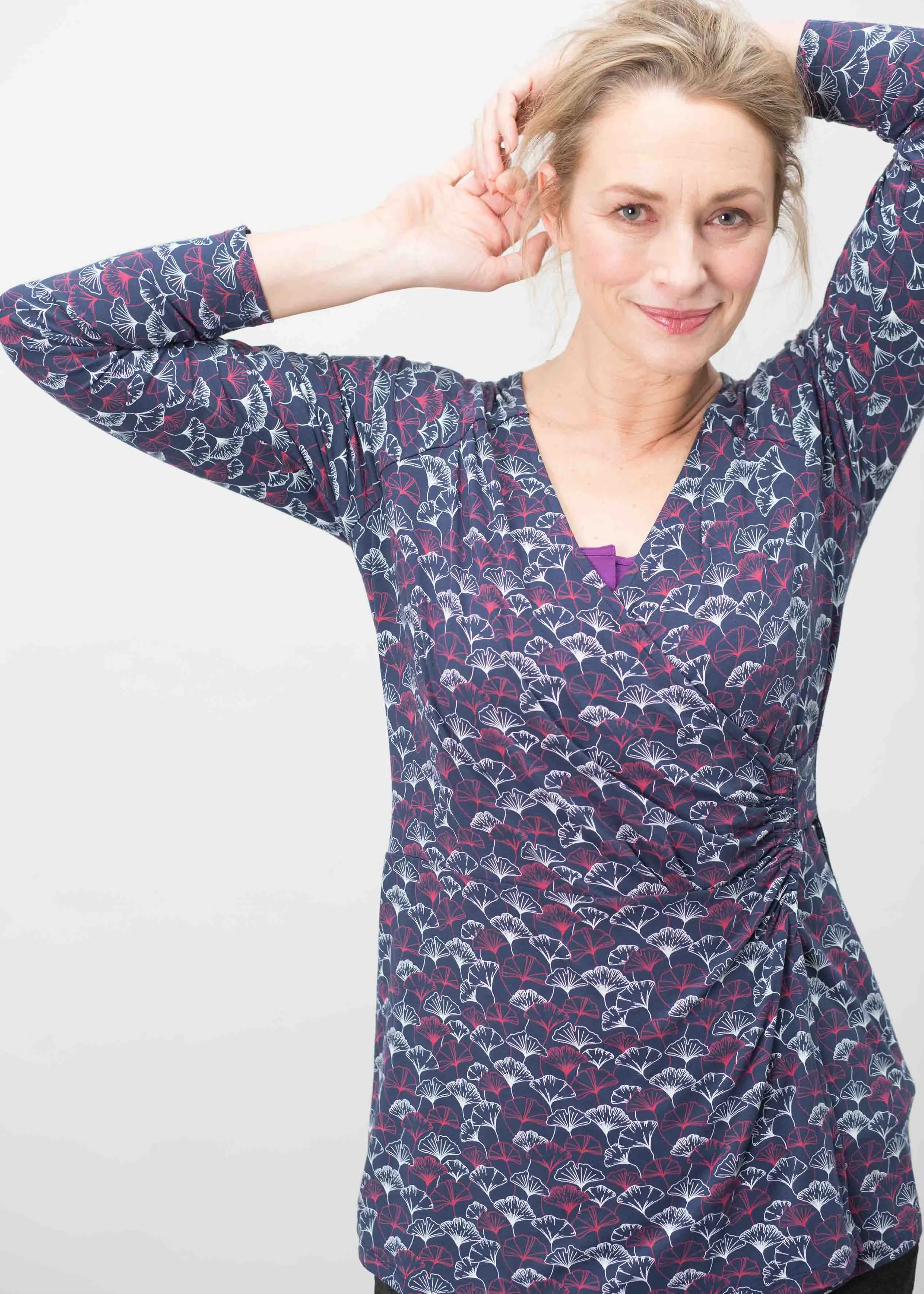 Linda Jersey VELCRO® Brand Fastening Wrap Top