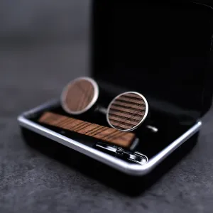 Line Pattern Cufflink & Tie Pin Set