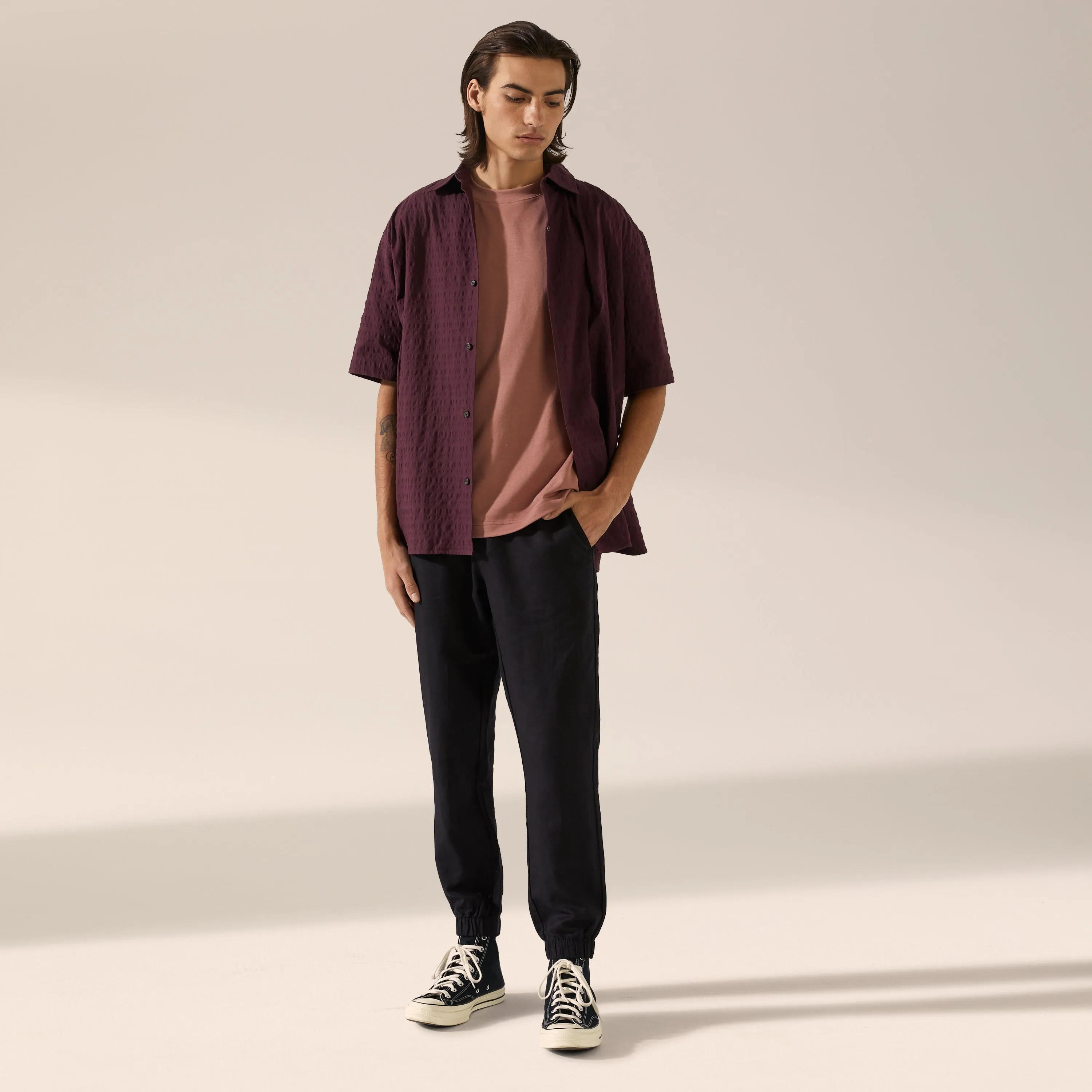 Linen Cotton Ankle Jogger Pant