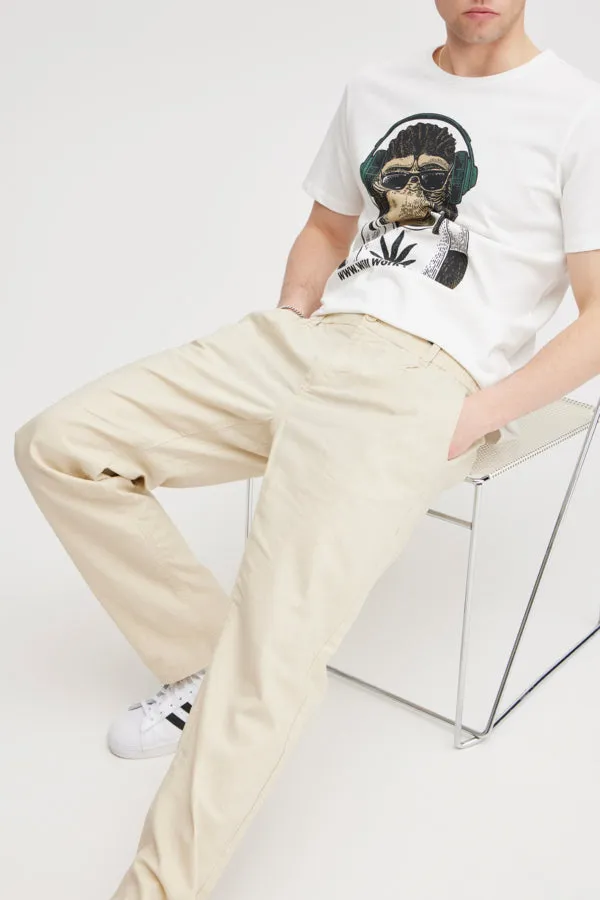 LINEN COTTON BLEND PANTS