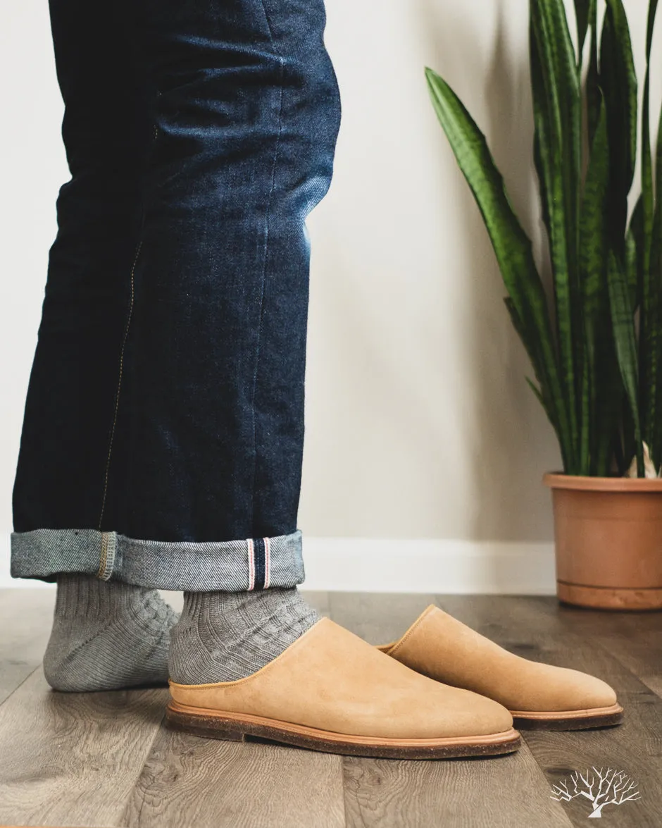 Linen Ribbed Sock - Sauna Stone
