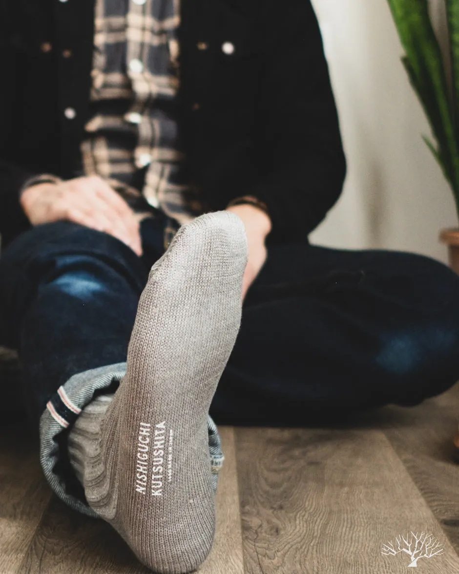 Linen Ribbed Sock - Sauna Stone