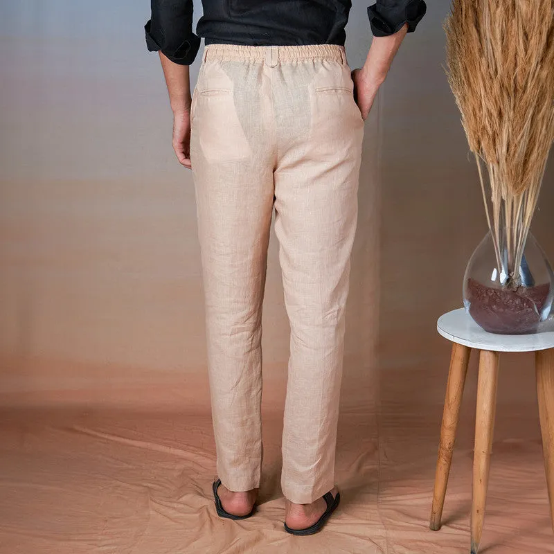 Linen Trouser Pants for Men | Swiss Coffee