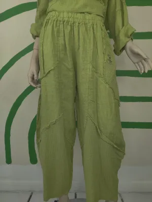 Linen with Cotton Patch Pant