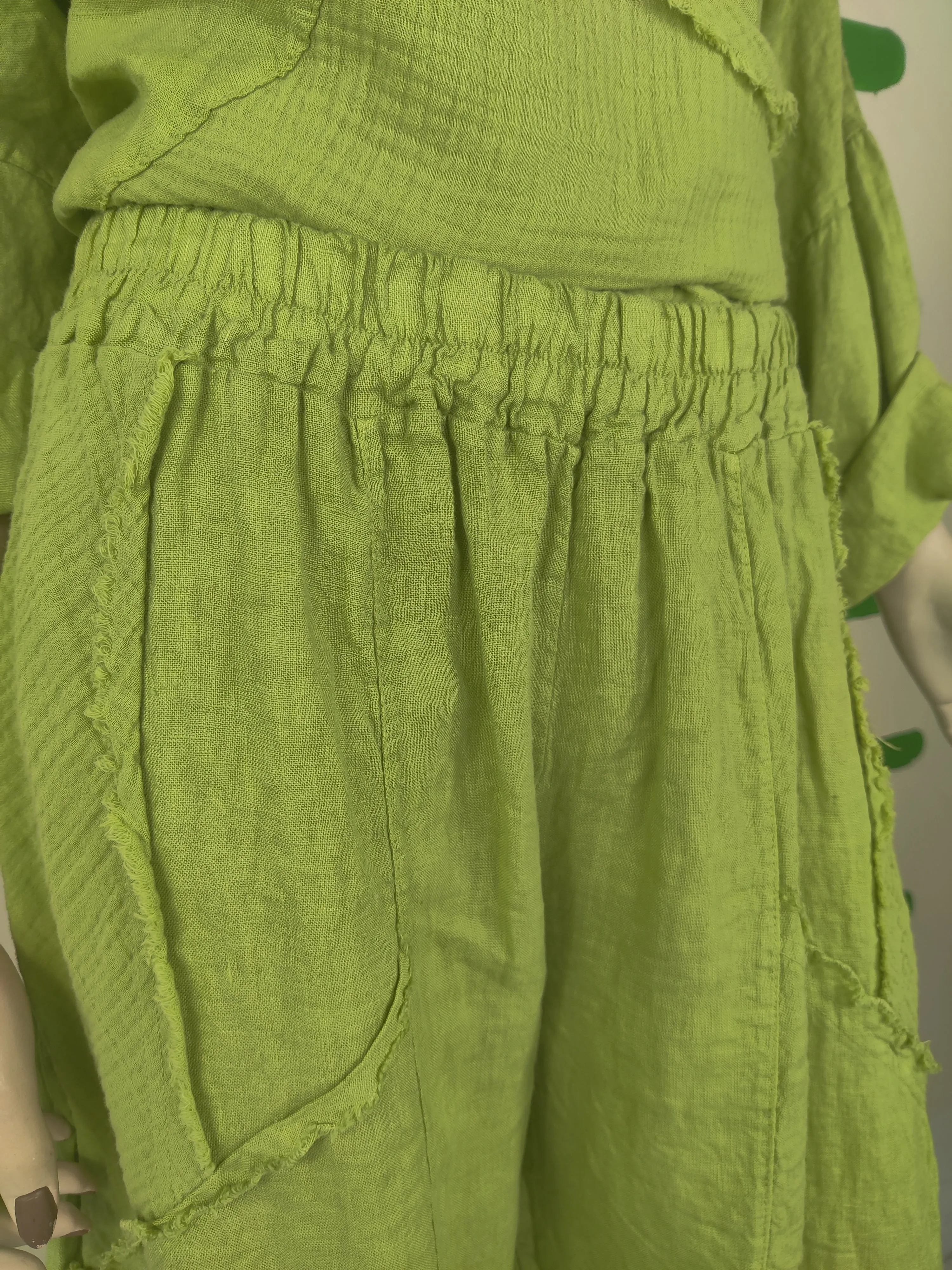 Linen with Cotton Patch Pant