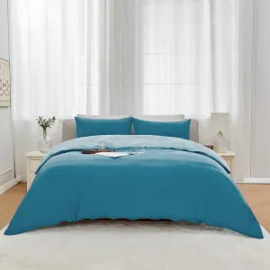 Linenova Pre-Washed Slate Blue Quilt Cover Set