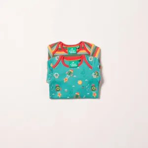 Little Green Radicals Night Sky 2 Pack Bodysuits Organic Cotton (0-9mths)