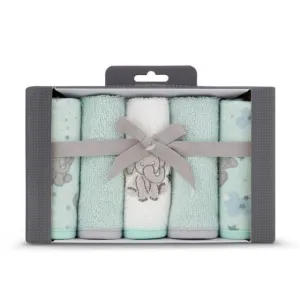 Little Linen Towelling Washer 5Pk - Starburst Elephant