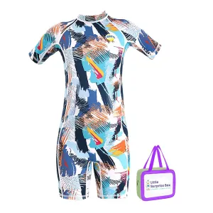 Little Surprise Box One piece Kids Swimwear Geometric print with Cap